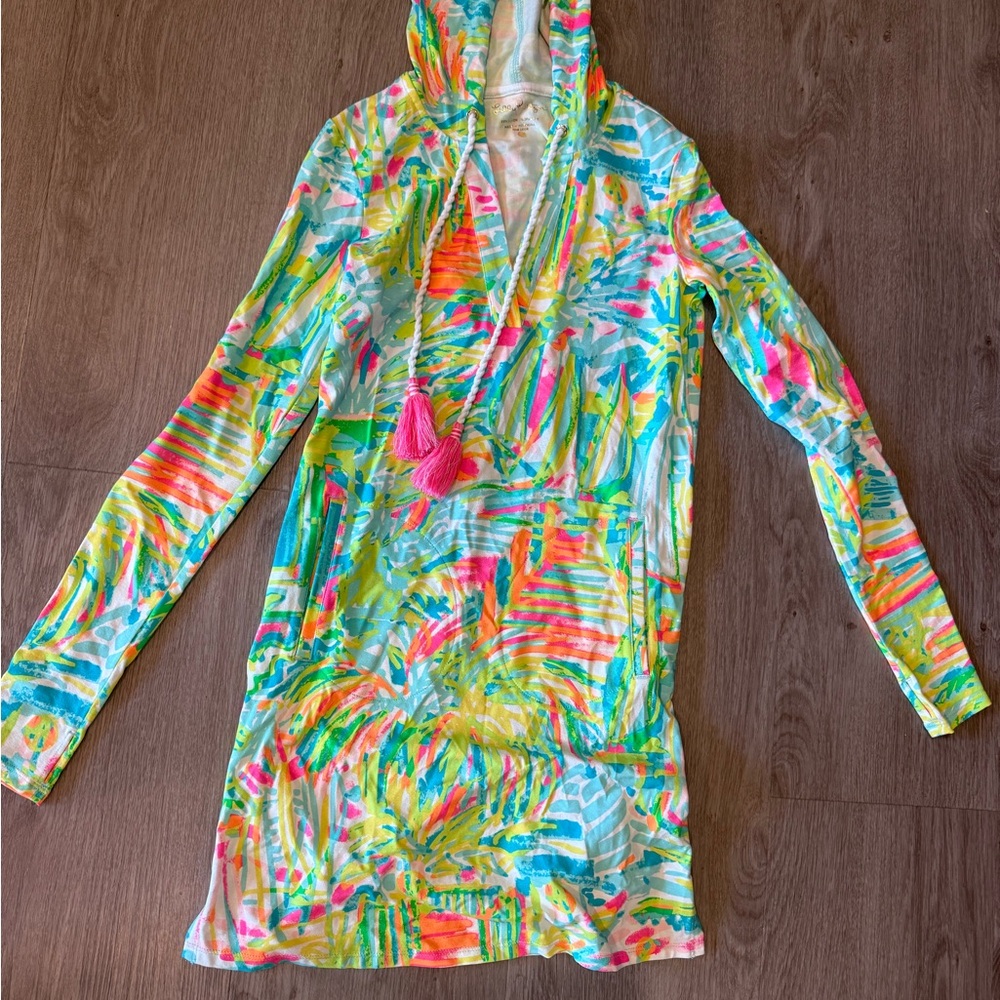 Lilly Pulitzer Multicolor Tropical Print with Pink Accents Cover Up Dress